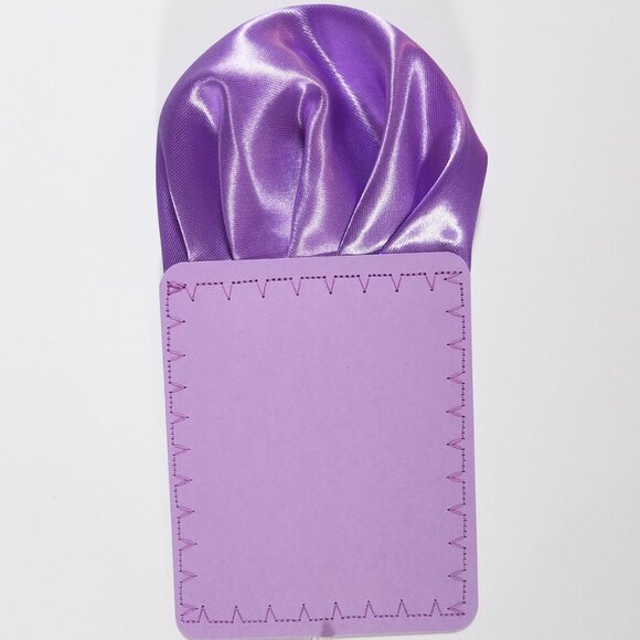 New - Men's Lavender Purple Satin Pre-Folded Pocket Square Insert - Picture 6 of 6